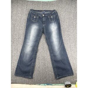 Angels Jeans Womens Plus Size 20 Bootcut Y2K Dark Wash Flap Pocket Stretch Denim